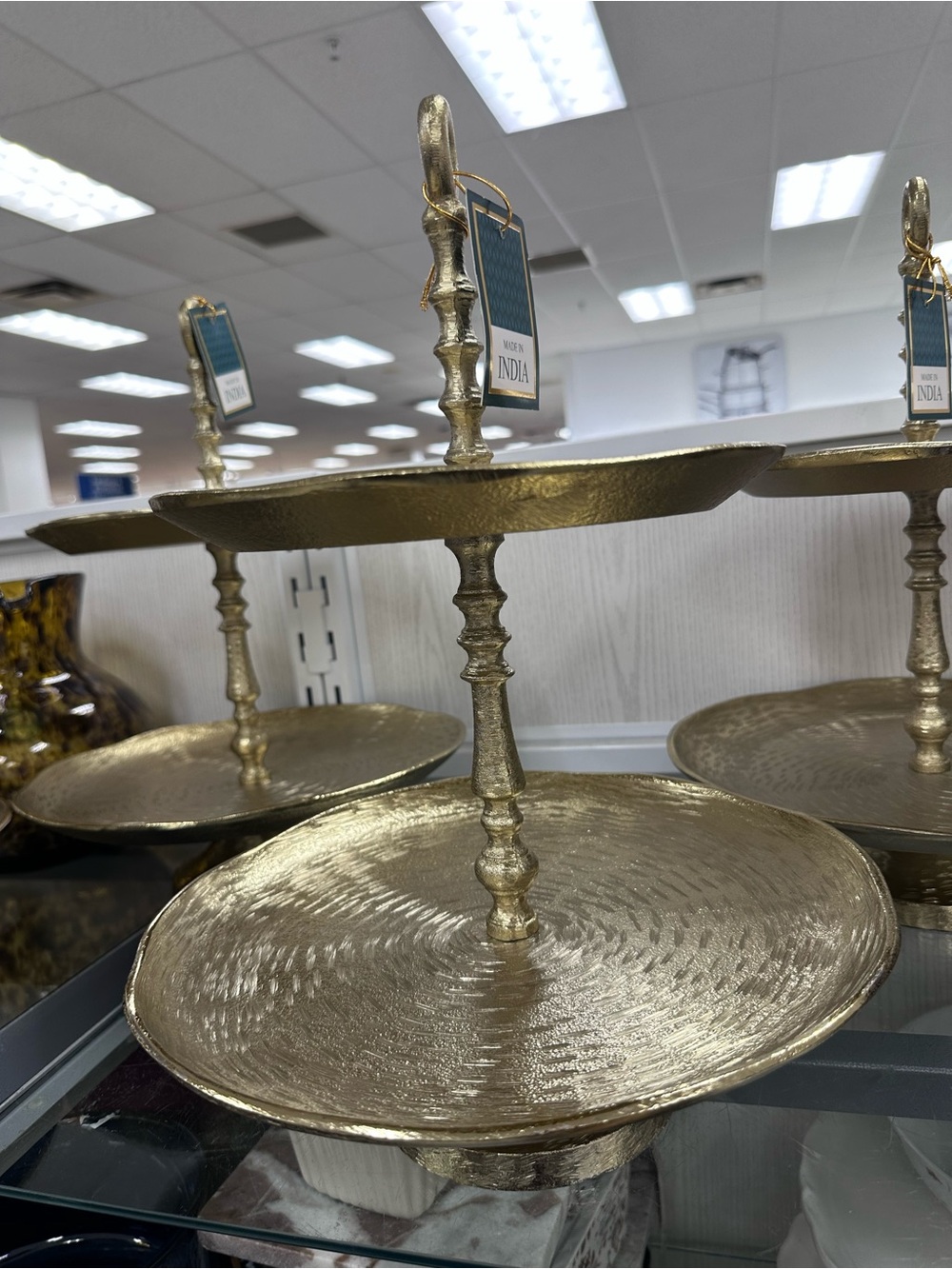 Gold Two-Tier Serving Stand - Thanksgiving/Holiday Dinner Party